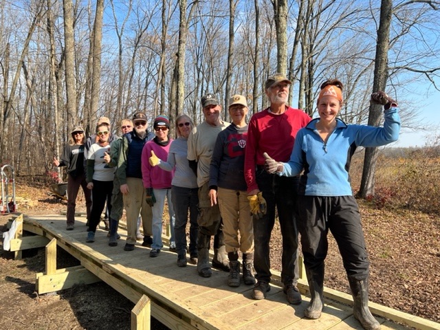 Hikers on Puncheon